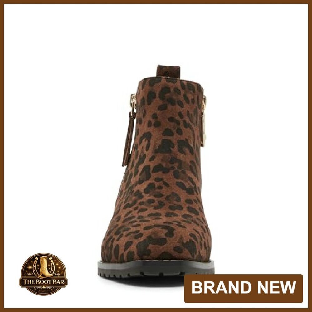 Waterproof Suede Ankle Boots with 1.75" Stacked Heel, Square Toe - Picture 3 of 8